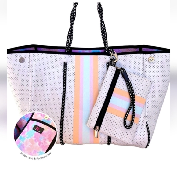 TAYLOR GRAY Neoprene Tote Bag & Clutch - Picture 1 of 15